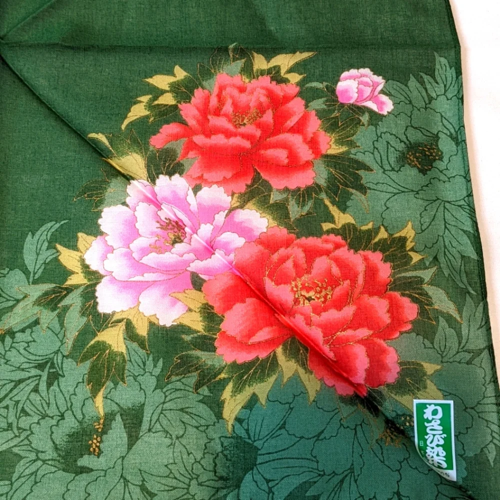 NWT Vintage Japanese Flower Handkerchief
